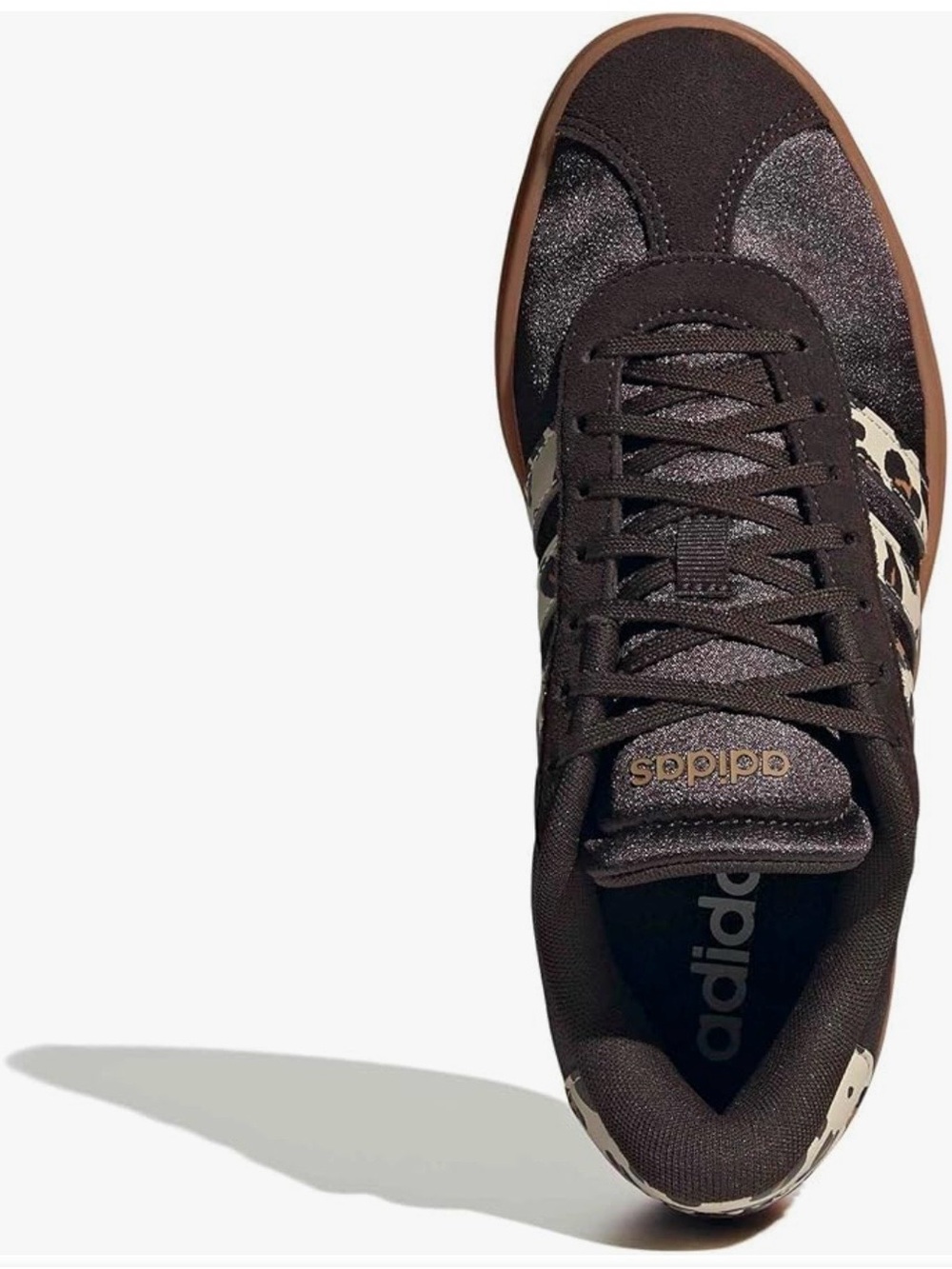 adidas Platform Sneaker in Chocolate Brown with Leopard Accent - Picture 9 of 10